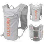 Grey-Orange 5L Ultra-Light Hydration Running Vest – Quick-Dry Trail Running & Marathon Backpack with Night Reflective Safety