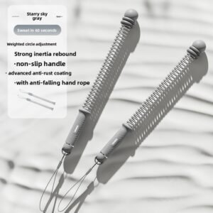 Grey Multifunctional Cordless Battle Rope with Adjustable Weight Rings for Home Gym Professional Strength Training Tool for Local Professionals Standard Fit