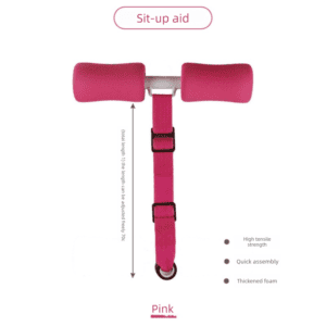 Portable Sit-Up Assistant Bar Door & Bed Anchor Core Trainer Adjustable Ab Workout Equipment Pink