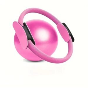 Pink Professional Pilates Ring & Yoga Ball Set – Multipurpose Home Fitness Equipment for Whole-Body Core Training & Pelvic Floor Strengthening
