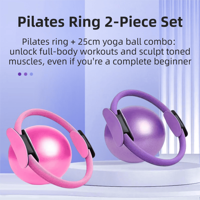 Black Professional Pilates Ring & Yoga Ball Set - Multipurpose Home Fitness Equipment for Whole-Body Core Training & Pelvic Floor Strengthening 2 Black Professional Pilates Ring & Yoga Ball Set – Multipurpose Home Fitness Equipment for Whole-Body Core Training & Pelvic Floor Strengthening - image 2