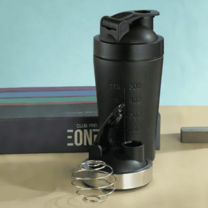 Black 500ML Premium Stainless Steel Protein Shaker Bottle – BPA-Free Metal Mixer Cup with Scale for Gym, Fitness & Meal Replacement