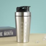 Sliver 500ML Premium Stainless Steel Protein Shaker Bottle – BPA-Free Metal Mixer Cup with Scale for Gym, Fitness & Meal Replacement