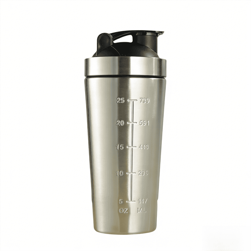 Sliver 750ML Premium Stainless Steel Protein Shaker Bottle - BPA-Free Metal Mixer Cup with Scale for Gym, Fitness & Meal Replacement 1 Sliver 750ML Premium Stainless Steel Protein Shaker Bottle – BPA-Free Metal Mixer Cup with Scale for Gym, Fitness & Meal Replacement