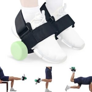 1-Pair Heavy Duty Ankle Strap Compatible With Dumbbell for Weightlifting – Adjustable Foot Attachment for Leg Curls, Extensions & Hip Abductors