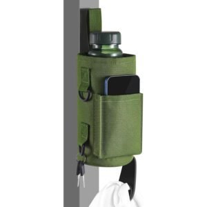 Green Magnetic Gym Water Bottle Pouch & Towel Clip with 6 High-Strength Magnets and Adjustable Strap – Fits 18oz to 40oz