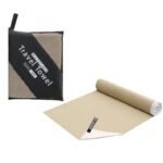 40×80CM and 76×152CM Ultra-Fine Microfiber Double-Sided Fleece Towel Set – Rapid Drying Travel & Fitness Essentials (Khaki Pink)
