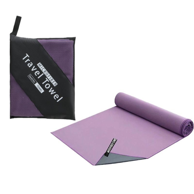 40×80CM and 76×152CM Ultra-Fine Microfiber Double-Sided Fleece Towel Set - Rapid Drying Travel & Fitness Essentials (Purple Grey) 1 40×80CM and 76×152CM Ultra-Fine Microfiber Double-Sided Fleece Towel Set – Rapid Drying Travel & Fitness Essentials (Purple Grey)