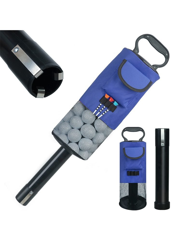 Black and Blue Lightweight Golf Retriever with Detachable No-Bend Shag Tube & Mesh Bag Holding Up to 70-Ball 1 Black and Blue Lightweight Golf Retriever with Detachable No-Bend Shag Tube & Mesh Bag Holding Up to 70-Ball