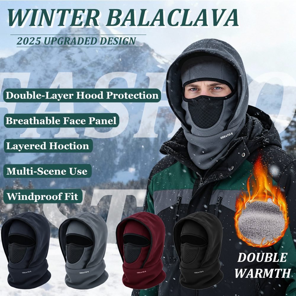 Windproof Thermal Rider Protection Set - 2 Pack Faux Rabbit Fur Knee Braces & Black Fleece Balaclava Hood Outdoor Sports Warmth Bundle 3 Windproof Thermal Rider Protection Set – 2 Pack Faux Rabbit Fur Knee Braces & Black Fleece Balaclava Hood Outdoor Sports Warmth Bundle - image 3