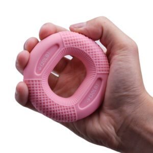 Pink 20/30LB 2-Pack Silicone Hand Grip Strengthener Rings – Dual-Resistance Finger Exerciser and Forearm Trainer for Muscle Recovery and Carpal Tunnel Prevention
