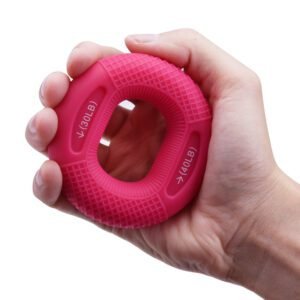 Rose Red 30/40LB 2-Pack Silicone Hand Grip Strengthener Rings – Dual-Resistance Finger Exerciser and Forearm Trainer for Muscle Recovery and Carpal Tunnel Prevention