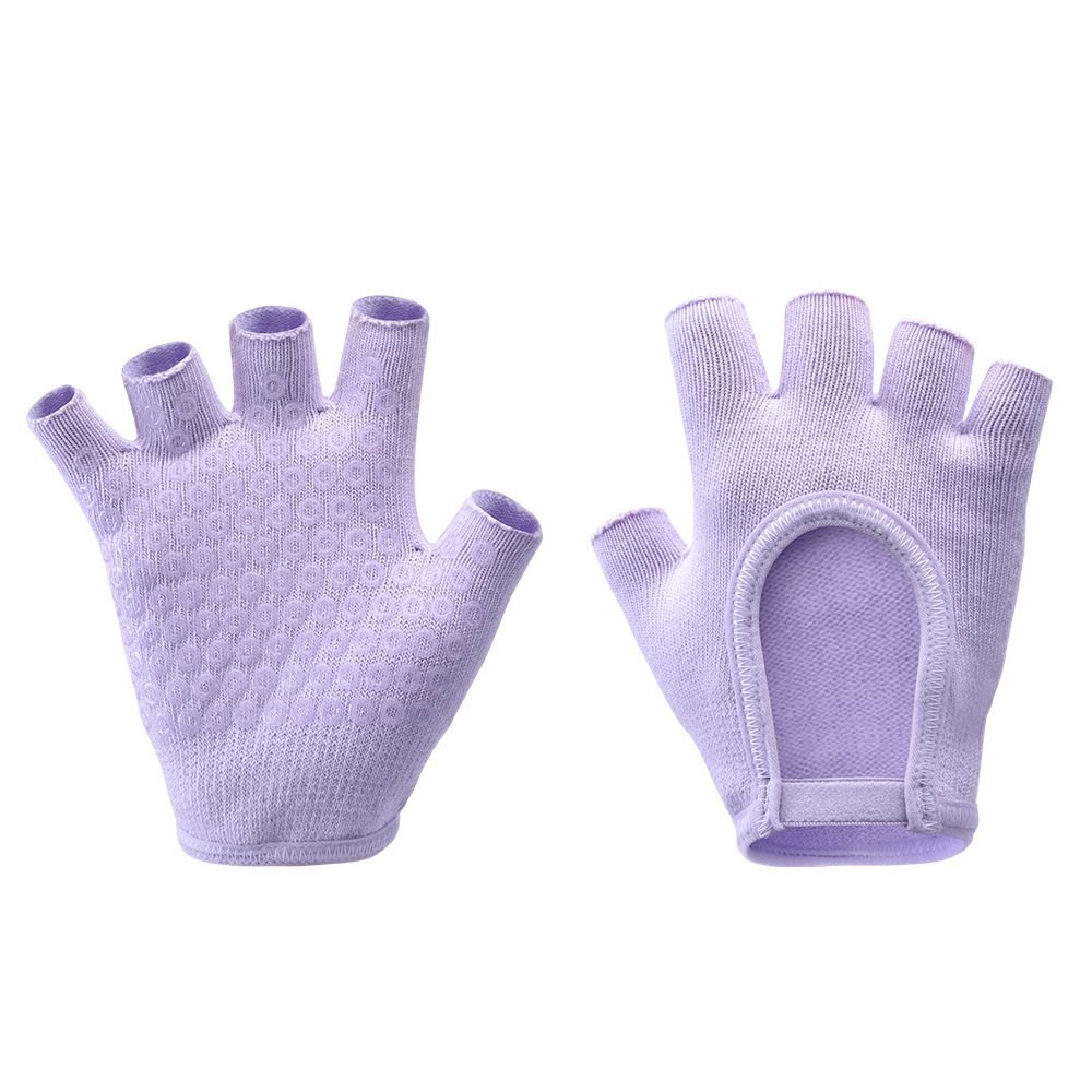 Purple 2-Pack Women's Non-Slip Yoga Gloves - Open Back Half Finger Cotton Stretchy Grip Gloves for Aerial Yoga, Pilates, and Fitness 1 Purple 2-Pack Women’s Non-Slip Yoga Gloves – Open Back Half Finger Cotton Stretchy Grip Gloves for Aerial Yoga, Pilates, and Fitness