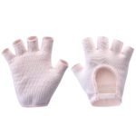 Pink 2-Pack Women’s Non-Slip Yoga Gloves – Open Back Half Finger Cotton Stretchy Grip Gloves for Aerial Yoga, Pilates, and Fitness