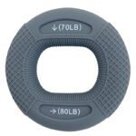 Grey 70/80LB 2-Pack Silicone Hand Grip Strengthener Rings – Dual-Resistance Finger Exerciser and Forearm Trainer for Muscle Recovery and Carpal Tunnel Prevention