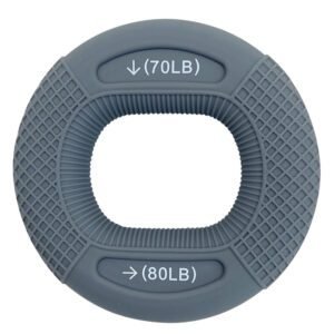 Grey 70/80LB 2-Pack Silicone Hand Grip Strengthener Rings – Dual-Resistance Finger Exerciser and Forearm Trainer for Muscle Recovery and Carpal Tunnel Prevention