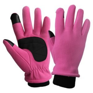 L Pink Warm Windproof Touchscreen Gloves – Anti-Slip Grip for Winter Cycling & Outdoor Sports