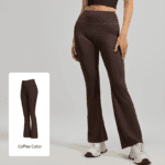 XL Coffee High-Waisted Flared Yoga Pants – Sculpting & Slimming Fitness Leggings