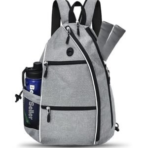 Grey Pickleball Multi-Sport Backpack – Oxford Fabric, Dual-Carry, Smart-Organized