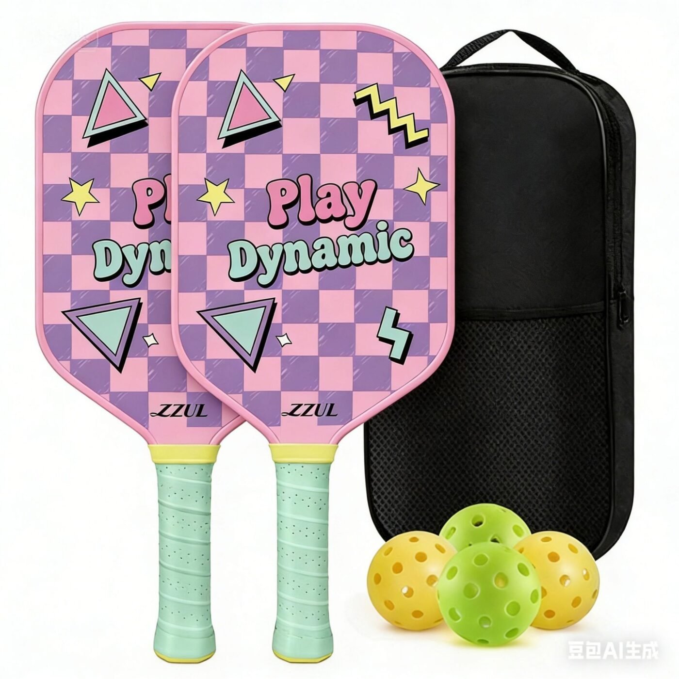 Pink and Purple Pickleball Paddle Set - Fiberglass Face with PP Honeycomb Core, 2 Paddles 4 Balls & Carry Bag - Lightweight Vibration Dampening Grip for Beginners & Family Play 1 Pink and Purple Pickleball Paddle Set – Fiberglass Face with PP Honeycomb Core, 2 Paddles 4 Balls & Carry Bag – Lightweight Vibration Dampening Grip for Beginners & Family Play