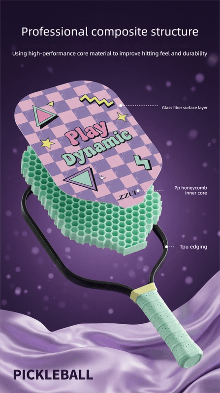 Pink and Purple Pickleball Paddle Set - Fiberglass Face with PP Honeycomb Core, 2 Paddles 4 Balls & Carry Bag - Lightweight Vibration Dampening Grip for Beginners & Family Play 3 Pink and Purple Pickleball Paddle Set – Fiberglass Face with PP Honeycomb Core, 2 Paddles 4 Balls & Carry Bag – Lightweight Vibration Dampening Grip for Beginners & Family Play - image 3