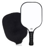 White Fiberglass Pickleball Paddle Set with Black Neoprene Protective Cover – Lightweight Outdoor Sports Racket for Beginners & Pros