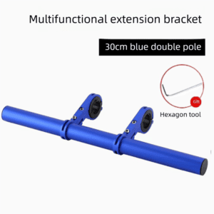 Blue 30cm Aluminum Bicycle Handlebar Extension Bracket – Multi-Functional Mount for Bike Accessories