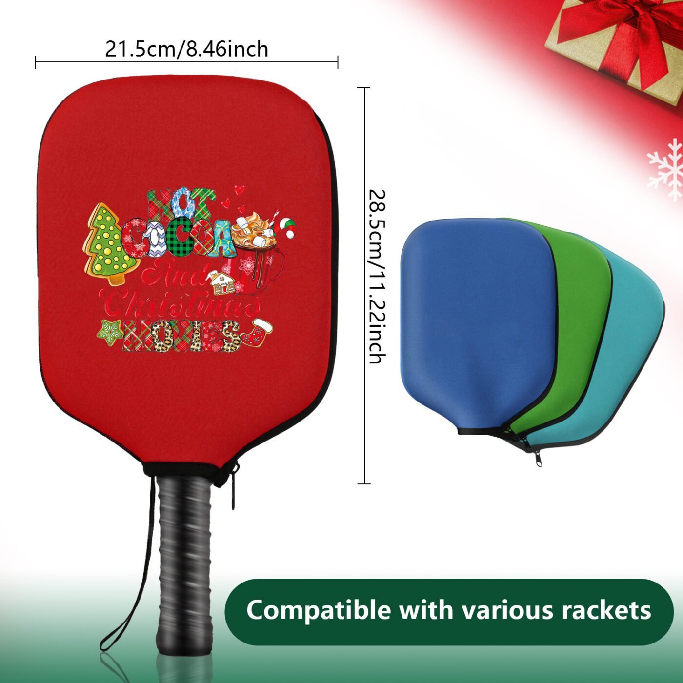 Black Neoprene Pickleball Paddle Cover Protective Case with Fun Graphic Design Durable Beach Tennis Racket Sleeve Bag for Table Tennis Paddles Shockproof Sports Equipment Storage(Style:4) 5 Black Neoprene Pickleball Paddle Cover Protective Case with Fun Graphic Design Durable Beach Tennis Racket Sleeve Bag for Table Tennis Paddles Shockproof Sports Equipment Storage(Style:4) - image 5