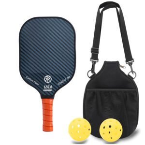 Professional Carbon Fiber Pickleball Paddle Set with Advanced Polymer Core – Includes Outdoor Balls & Portable Mesh Carry Bag(LT-601)