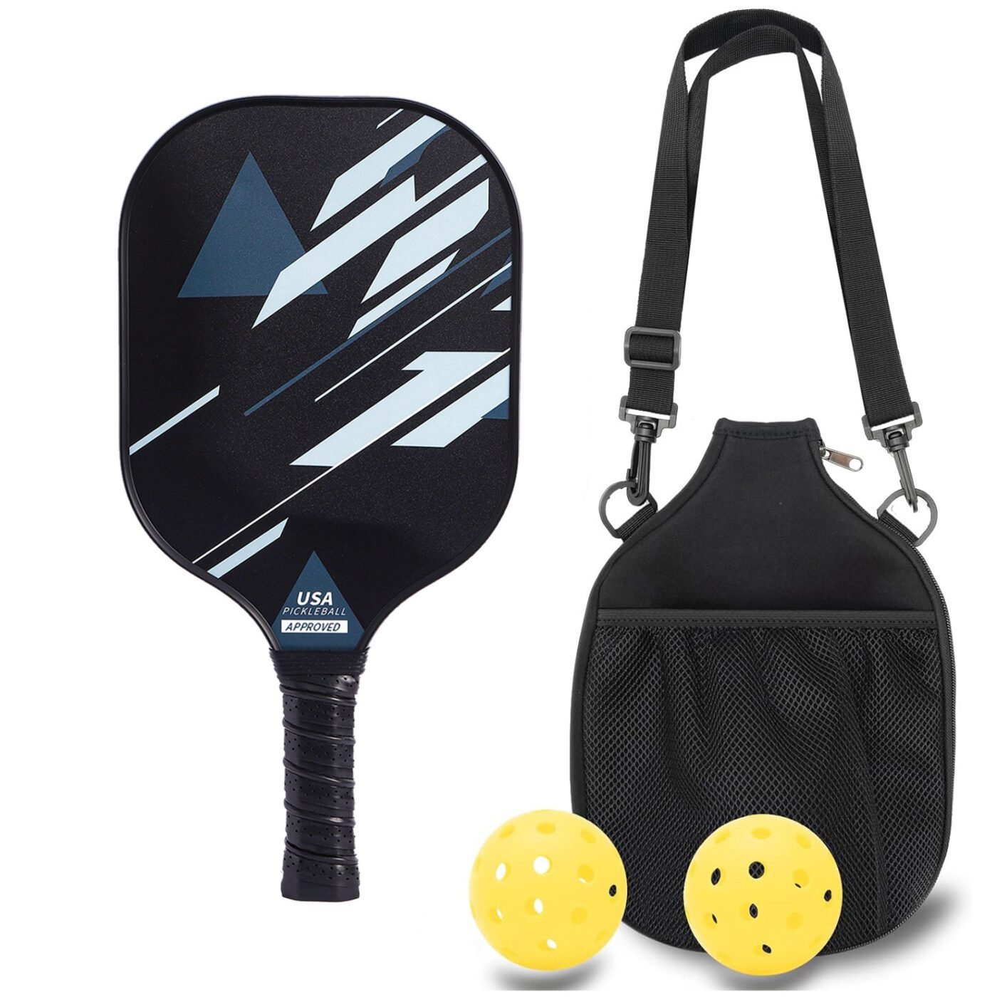 Professional Carbon Fiber Pickleball Paddle Set with Advanced Polymer Core - Includes Outdoor Balls & Portable Mesh Carry Bag(LT-603) 1 Professional Carbon Fiber Pickleball Paddle Set with Advanced Polymer Core – Includes Outdoor Balls & Portable Mesh Carry Bag(LT-603)