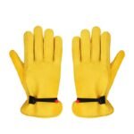 Size S Golden Yellow Top-Grain Cowhide Protective Work Gloves, Durable Wear-Resistant Labor Safety Solution for Local Industrial Professionals