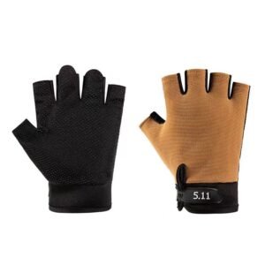 Yellow Tactical Half Finger Gloves with Hard Knuckle Protection – Non-Slip Breathable Combat Gloves for Men and Women, Heavy Duty Fingerless Design for Outdoor Training, Hiking, Cycling and Shooting