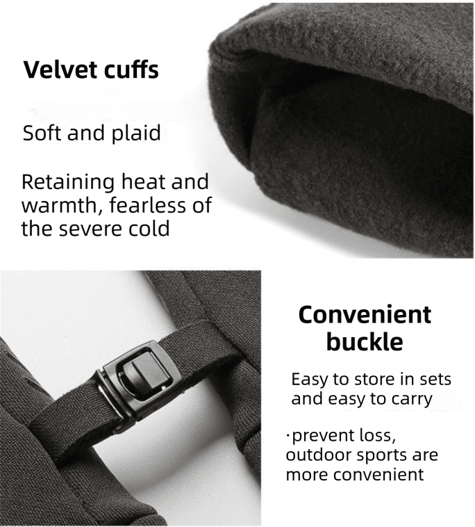 Black Windproof Thermal Sports Gloves with Touchscreen Fingertips & Anti-Slip Palm Grip for Running & Cycling (SD-01 Buckle / XL Size) 5 Black Windproof Thermal Sports Gloves with Touchscreen Fingertips & Anti-Slip Palm Grip for Running & Cycling (SD-01 Buckle / XL Size) - image 5