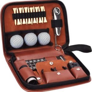 21-Piece Premium Golf Essential Accessory Kit with PU Leather Organizer – Professional Golf Tool Kit Pouch