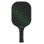 Black and Green Fiberglass Pickleball Paddle – 220g Lightweight Racket with Breathable PU Comfort Grip and Oversized Sweet Spot for Outdoor Play