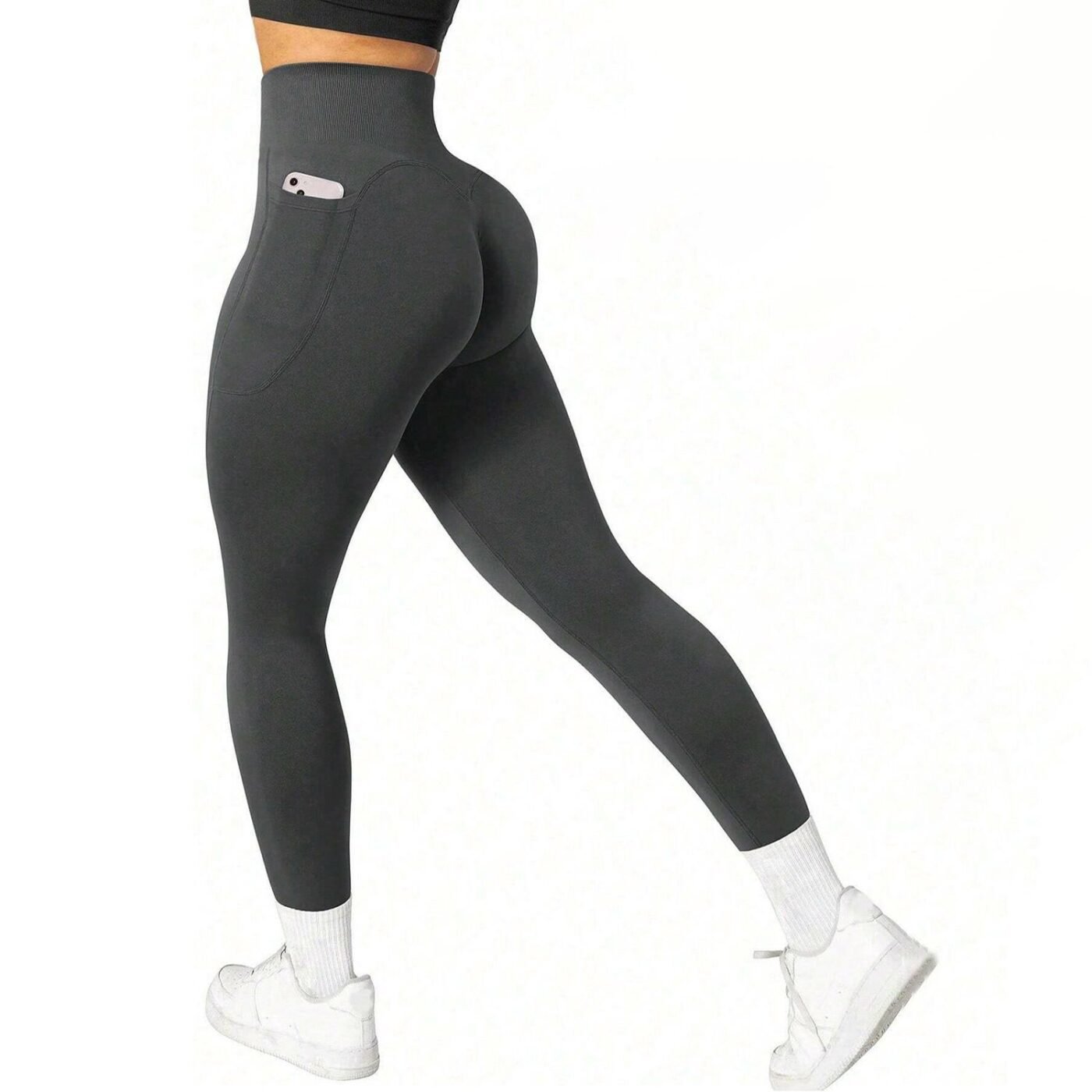 L Size Dark Grey Breathable High-Waist Ruched Butt-Lift Yoga Leggings - Dual Pockets & No Front T - LineNaked-Feel Performance Tights for Gym, Running & Pilates 1 L Size Dark Grey Breathable High-Waist Ruched Butt-Lift Yoga Leggings – Dual Pockets & No Front T – LineNaked-Feel Performance Tights for Gym, Running & Pilates