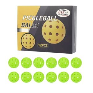 12-Pack Green Professional Outdoor Pickleballs in Deluxe Gift Box – Seamless Crack-Resistant 40-Hole Training Balls Set
