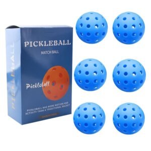 Blue Pickleball Balls Set – 6 Piece 40 Hole Outdoor Indoor Pickleball Match Balls