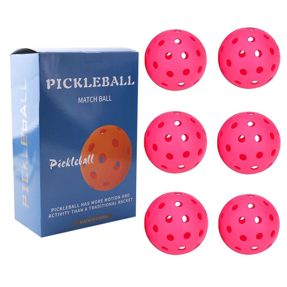Rose red Pickleball Balls Set - 6 Piece 40 Hole Outdoor Indoor Pickleball Match Balls 1 Rose red Pickleball Balls Set – 6 Piece 40 Hole Outdoor Indoor Pickleball Match Balls