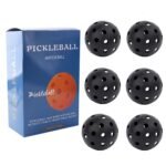 Black Pickleball Balls Set – 6 Piece 40 Hole Outdoor Indoor Pickleball Match Balls