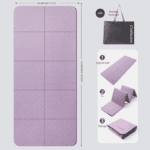 Purple Foldable Yoga Mat – Portable Thick Non-Slip Fitness Exercise Mat for Home Gym and Travel