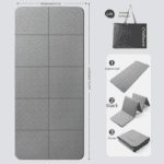 Grey Foldable Yoga Mat – Portable Thick Non-Slip Fitness Exercise Mat for Home Gym and Travel