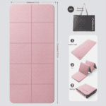Pink Foldable Yoga Mat – Portable Thick Non-Slip Fitness Exercise Mat for Home Gym and Travel