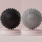 2-Pack Black and grey Spiky Fascia Massage Balls – Portable TPE Foot Arch Muscle Relaxer for Yoga Recovery Trigger Point Therapy