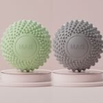 2-Pack Green and grey Spiky Fascia Massage Balls – Portable TPE Foot Arch Muscle Relaxer for Yoga Recovery Trigger Point Therapy