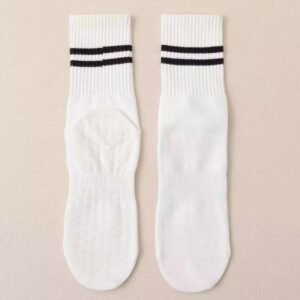 3-Pack White Anti-Slip Yoga Socks – Grippy Non-Slip Pilates Dance Fitness Socks for Women