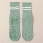 3-Pack Green Anti-Slip Yoga Socks – Grippy Non-Slip Pilates Dance Fitness Socks for Women