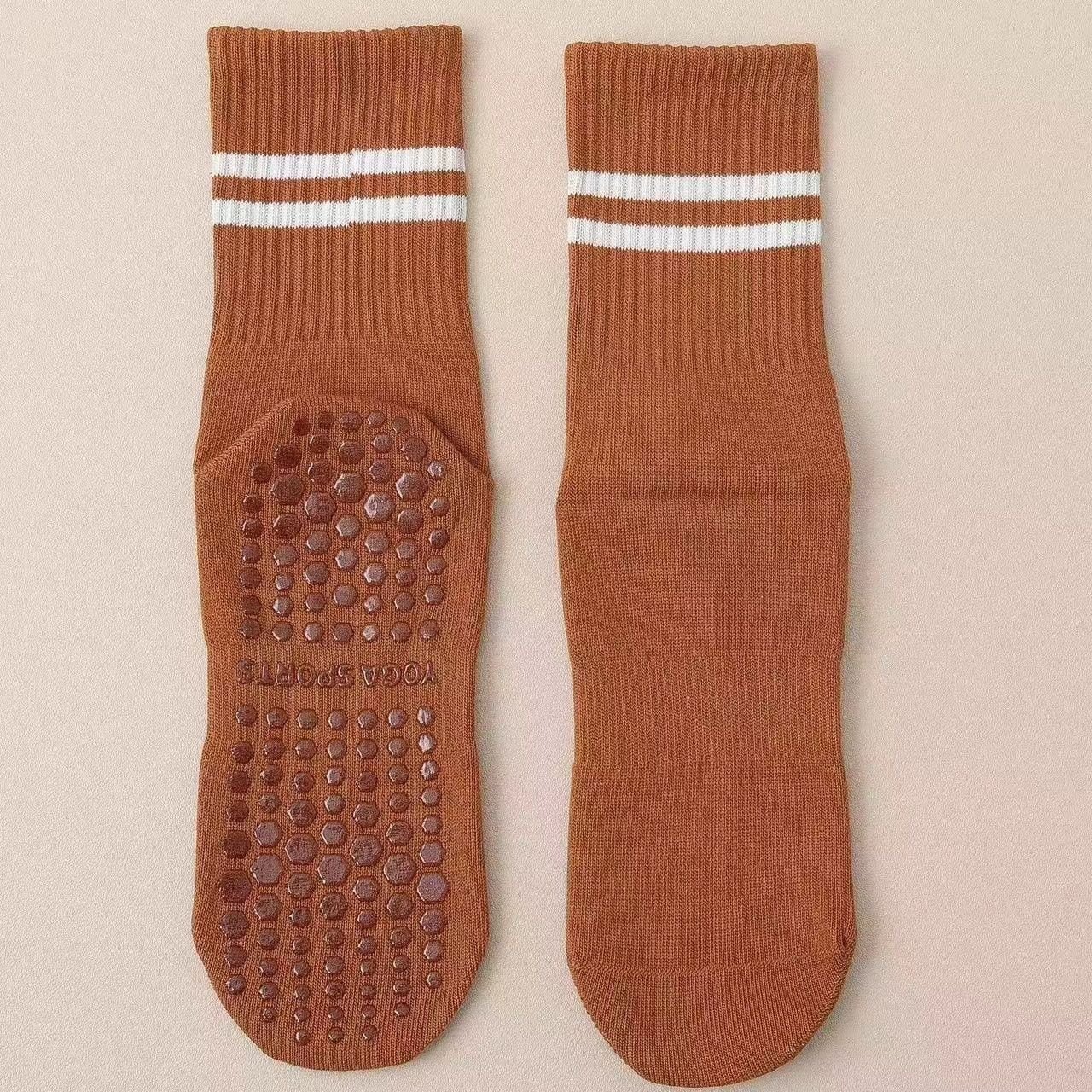 3-Pack Coffee color Anti-Slip Yoga Socks - Grippy Non-Slip Pilates Dance Fitness Socks for Women 1 3-Pack Coffee color Anti-Slip Yoga Socks – Grippy Non-Slip Pilates Dance Fitness Socks for Women