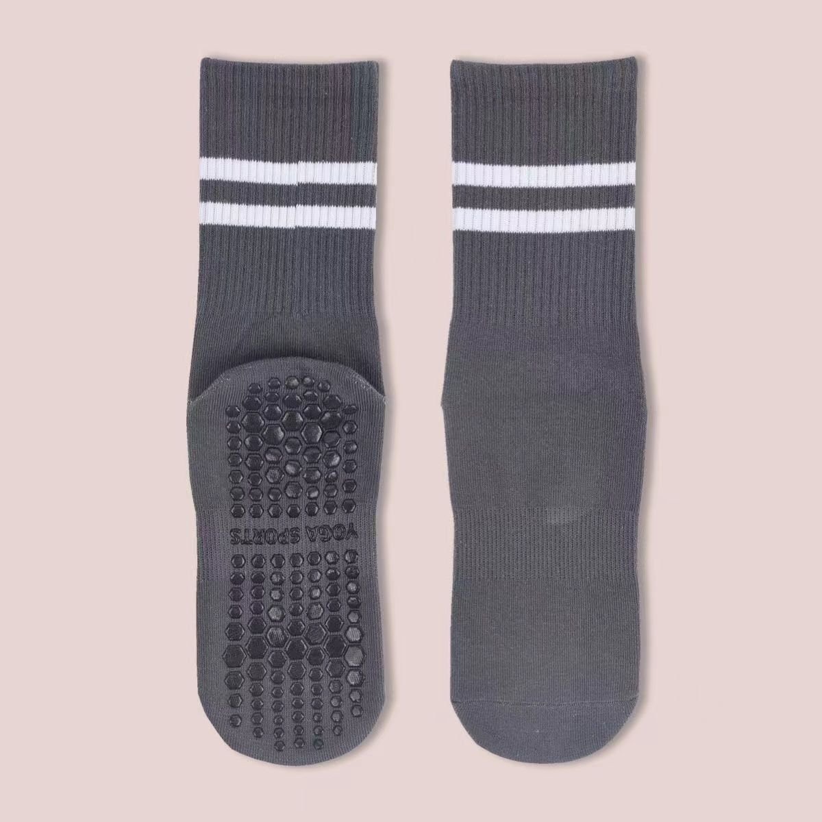 3-Pack Dark grey Anti-Slip Yoga Socks - Grippy Non-Slip Pilates Dance Fitness Socks for Women 1 3-Pack Dark grey Anti-Slip Yoga Socks – Grippy Non-Slip Pilates Dance Fitness Socks for Women