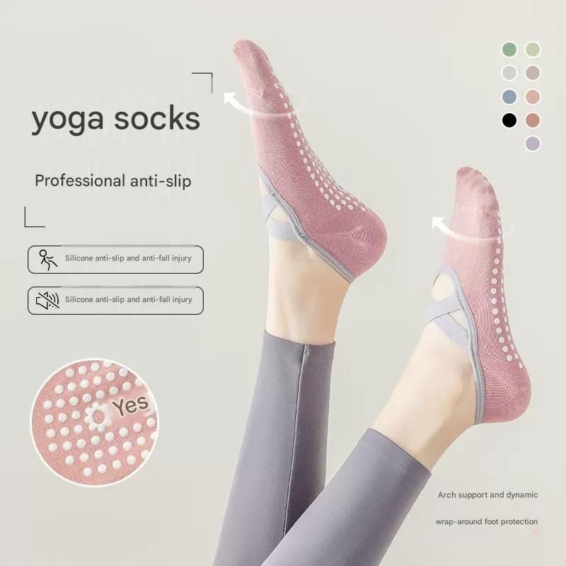 3-Pack Black Anti-Slip Yoga Socks - Grippy Pilates Dance Fitness Socks with Silicone Grip for Women 2 3-Pack Black Anti-Slip Yoga Socks – Grippy Pilates Dance Fitness Socks with Silicone Grip for Women - image 2
